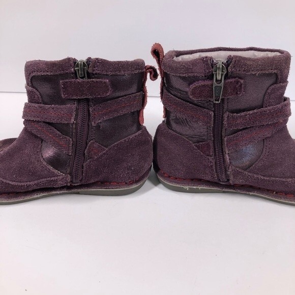 Stride Rite Medallion Collection Roslin Boots Purple Red Suede 7 - Picture 7 of 12